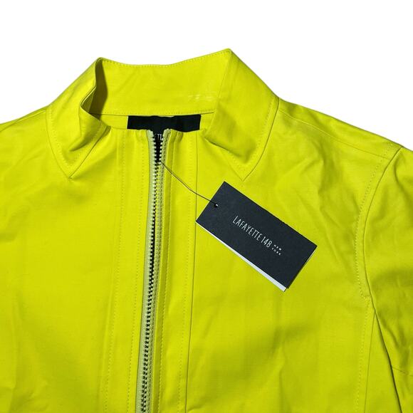 NEW Lafayette 148 New York Zip Up Jacket Parakeet Yellow - Size P (Petite Small) - Picture 3 of 12